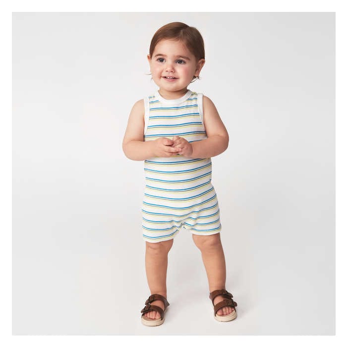 Baby Boys' Textured Sleeveless Romper